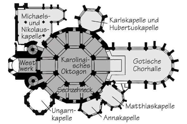 Grundriss des Aachener Doms